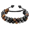 Strand Beaded Strands Natural Tiger Eye Agate Bracelet Male Braided Adjustable Black Magnet Hematite Bangle Charm FriendshipBeaded Lars22