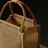 Сумки для покупок портативная мешковая сумочка сумочка бамбука ручки для многоразового тота для женщин 230331