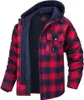 Jackets masculinos Men camisas com capuz Harajuku xadrez de inverno de inverno de manga longa lã casual básico Estilo europeu 5xl 230331