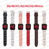 애플 워치 밴드를위한 디자이너 시계 밴드 49mm 38mm 44mm 45mm iwatch 시리즈 8 9 4 5 6 7 스트랩 팔찌 패션 레터 가죽 AP 시계 대역 교체 스마트 스트랩