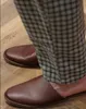 2023 été Style britannique paresseux demi pantoufles en cuir de vache mode hommes chaussures décontractées printemps conduite mocassins