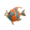 Broches JBJD Diseño de forma de pez tropical Moda Personalidad Perla Broche