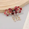 New Rhinestone Butterfly Tassel Hair Clip Hair Barrette Women Girl Vintage Crystal Butterfly Flower Hairpin Hair Accessory Gift