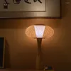 Tafellampen bamboe rieten rattan round schaduw lamp armatuur kunst deco rustieke land natuurlijke bureau licht luminaria voor slaapkamer woonkamer