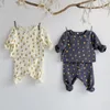 Pyjama's herfst citroenprint babykleding jongens en meisjes set baby lange mouw top en hoge taille broek katoen peuter pyjama set 230331