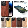 Ahşap bambu telefon geri TPU kasası İthalat cep telefonu aksesuarları iPhone 15 14 13 12 11 Pro Max Samsung S23 S22 Kapak Coque