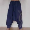 Calça masculina de cintura elástica casual masculina Hippie yoga harém Homem homem folggy hippie boho cigano aladdin hippie boho calça w0325