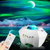 Gece Işıkları Led Aurora Borealis Mood Galaxy Projector Starry Sky Moon Nebula Projeksiyon Yatak Odası Dekorasyon Lazer Atmosfer Gece Işığı P230331