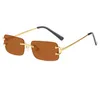 Lunettes de soleil design pour hommes bleus Lunettes de soleil pour femmes Sans bordure UV400 Lunettes de luxe sculptées Katie Lunettes de plein air Lunettes de voyage d'été