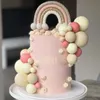 Другое мероприятие поставлено поставки Boho Braided Cake Topper Topper ручной работы хлопчатобумажного веревки радужная облачный торт, украшение для детского душа свадьба.