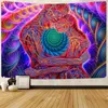 Tapestries Simsant Trippy Psychedelic Tapestry Kissing Lovers Art Wall Hanging For Living Room Home Dorm Decor 230330