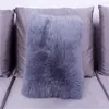 Oreiller en peau de mouton - Taie d'oreiller décorative en fourrure couvre la laine luxueusement douce pour les chaises canapé-lit