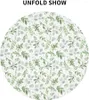 Nappe de table printemps floral vert sarcelle nappe ronde 60 pouces aquarelle feuille d'eucalyptus infroissable salle à manger vacances patio