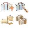 Cadeau cadeau 102050pcs mini valise de voyage boîte de bonbons papier kraft chocolat faveur boîte-cadeau sac d'emballage de mariage fête d'anniversaire décoration 230331