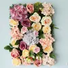 Dekorativa blommor Bruiloft 3D Bloem Wandpaneel Runner Wedding Kunstzijde Rose Pion Achtergrond Decoratie 10 STKS/PARTIJ DIY