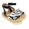 Chaussures habillées Muffin d'été avec sandales à boucle femme léopard corde tissée compensée mode décontractée1