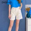 Kobiety szorty Zhejiang solidne kolano dżinsowe szorty damskie letni chłopak vintage wysoki talia szerokie nogi dżinsy 230331