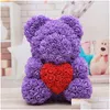 Party Favor New40cm Rose Teddy Bear Artificial Flower Led Strings Decoration Valentines Day Gifts for Women Home RRD11958 Dr Dhihz