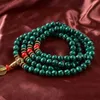 Chokers 8 mm Malachite japamala duchowe kobiety mężczyźni joga biżuteria Modlitwa Modercja 108 Mala Naszyjnik 230331