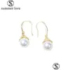 Boucles d'oreilles en perles d'eau douce manchette d'oreille avec zircone cubique pendantes classiques pour femmes livraison spéciale anniversaire Ocn Dhgarden Dhzoq