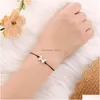 Chaîne Famille Amitié Couple Bracelet Pour Femmes Mode Charme Corde Tissée Réglable Coeur Papillon Maman Soeur Bijoux Lov Dhgarden Dhrkb