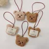 Orso di peluche Nome Tag Keychian Nome per bambini Portachiavi su zaino Piccolo orso Giocattolo Portachiavi Accessori per ragazze Borsa Portachiavi con chiavi di cartone animato