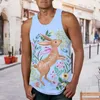 Men's Tank Tops Mens Summer Easter Fashion Casual 3D Digital Printed Vest Tall Shirt