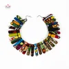 Чокеры уникальные африканские женские ювелирные украшения чистое ожерелье вручную африканскую восковую ткани ожерелья Wya30 230331