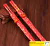 Wood Chinese ChopstickSprinting både den dubbla lyckan och Dragonwedding Chopsticks Favorwedding Gift