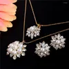 Ketting oorbellen set imitatie parel bruiloft oorbel bruids sieraden voor vrouwen elegant feest cadeau mode kostuum