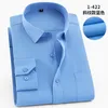 Herren Casual Shirts Herren Blau Langarm Business Office Wear Shirt Frühling Herbst Baumwolle Arbeitskleidung Kragen Plus Size Button Up Top 4xl