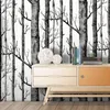 Wallpapers Wood Self-adhesive Wallpaper Birch Tree Waterproof PVC Living Room Background Wall Entrance Decoration Stickers