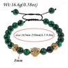 Strand Classic Zircon Leopard Weaving Armband Homme Fashion Men Malachite pärlor för kvinnor Pulseira maskulina