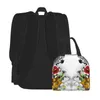 Mochila WHEREISART con cremallera para mujer, mochilas con bolsas para el almuerzo, Mochila de viaje suave con estampado Floral barroco dorado para hombre y mujer, Mochila 2023
