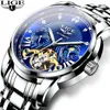 Wristwatches Relogio Masculino LIGE Gift Mens Watches Fashion Tourbillon Automatic Mechanical Watch Men Stainless Steel Watc