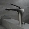 Banyo Lavabo Muslukları musluk tek kollu delik havzası ve soğuk mikser ev el güverte monte krom/gri