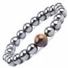 Strand Design Bracciale da polso da uomo 10mm Nero Ematite Ossidiana Occhio di tigre Pietra Perline Braccialetti Braccialetti per gioielli da donna