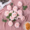 Dekorativa blommor 10st Blush Silk Rose Head Artificial In Wholesale Fake for Wedding Home Party Decoration