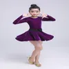 Stage Wear Girl Training Dance Dress Autumn and Winter South Korea Plush Dikke Clothing Children's Latin Costume Ballet -uniformen