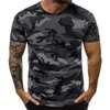 Herren-T-Shirts Bigsweety Sexy Camouflage-T-Shirt für Männer Lässiger Rundhalsausschnitt Zeigen Sie hochwertige enge Sportoberteile