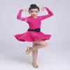 Stage Wear Girl Training Dance Dress Autumn and Winter South Korea Plush Dikke Clothing Children's Latin Costume Ballet -uniformen