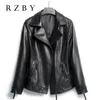 Kvinnor läder fårskinnjackor smala motorcykelkläder andas naturliga äkta rockar varm kort klassisk chaquetas rzby2309