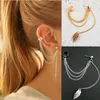 Dangle Earrings Fashion Personality Jewelry Metal Ear Jacket Chain Leaf Tassel Women's Pendant Gift Wedding Jewelry2023