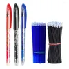 Haile 52Pcs/Set Gel Pen Erasable Refill Rod Pens 0.5mm Blue Black Washable Handle School Writing Stationery Ink