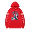 Herrtröjor anime mord klassrum shiota nagisa hooded tröja lös casual pullover manga överdimensionerad långärmad hoodie