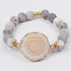 Strand borosa 5pcsgold titânio quartzo solar ágata druzy walticle lixed colled jewelry gems bangle for women g2005