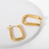 Hoop oorbellen Gediekte 18K Gold vergulde roestvrijstalen Huggie Huggie Earring Geometrische zirkoon Women Fashion Jewelry