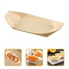 Ensembles de vaisselle 60 Pcs Chiens Plateaux Sushi Plats Snack Bateaux Grill Plateau Bois Sashimi Assiette De Service