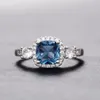 Anéis de casamento temperamento azul zirconia cúbica para mulheres com interesse especial Bandas de engajamento de jóias da moda da moda