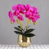 Decorative Flowers Artificial Orchid Flower Arrangement PU Real Touch Hand Feeling Floor Table Decoration Home High Quality Bouquet No Vase